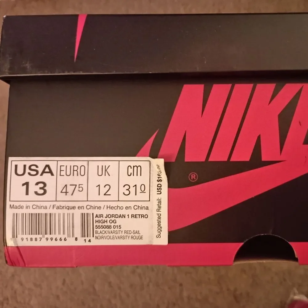 Jordan 1 Hi Sports Illustrated Men's Size 13 PRE-OWNED WITH EXTRA LACES & BOX